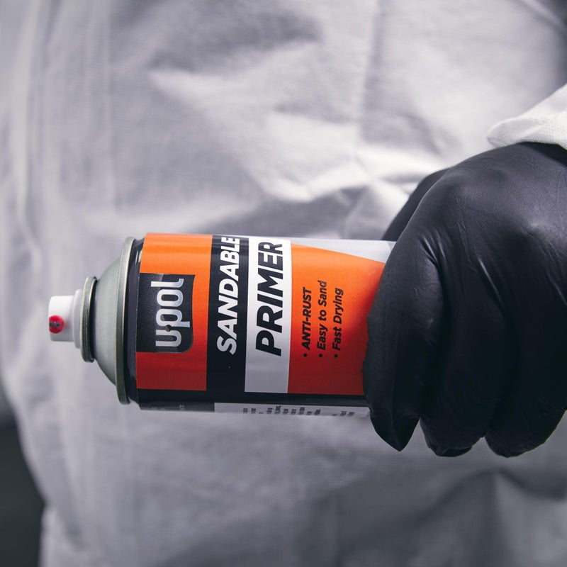 يو-بوي U-POL برايمر قابل للرمل، سريع الجفاف، متين، سبراي برايمر متعدد الأغراض مع تقنية مضادة للصدأ، أبيض - Image 3